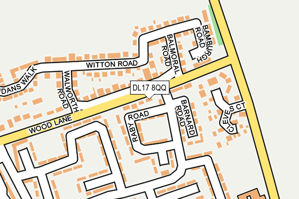 DL17 8QQ map - OS OpenMap – Local (Ordnance Survey)