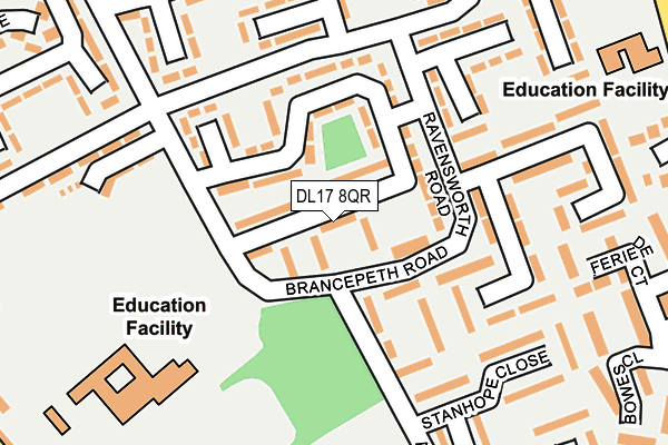 DL17 8QR map - OS OpenMap – Local (Ordnance Survey)