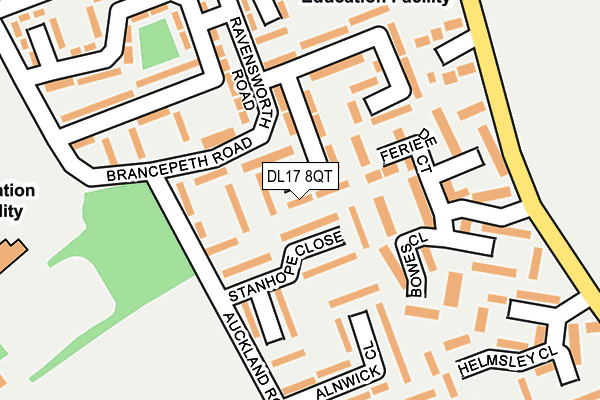 DL17 8QT map - OS OpenMap – Local (Ordnance Survey)
