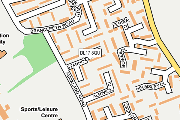DL17 8QU map - OS OpenMap – Local (Ordnance Survey)