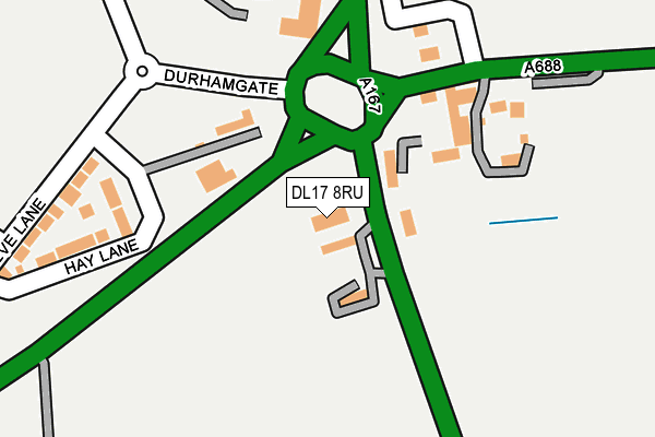 DL17 8RU map - OS OpenMap – Local (Ordnance Survey)