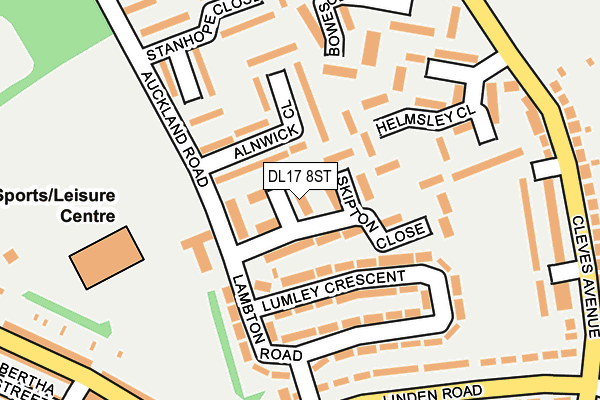 DL17 8ST map - OS OpenMap – Local (Ordnance Survey)