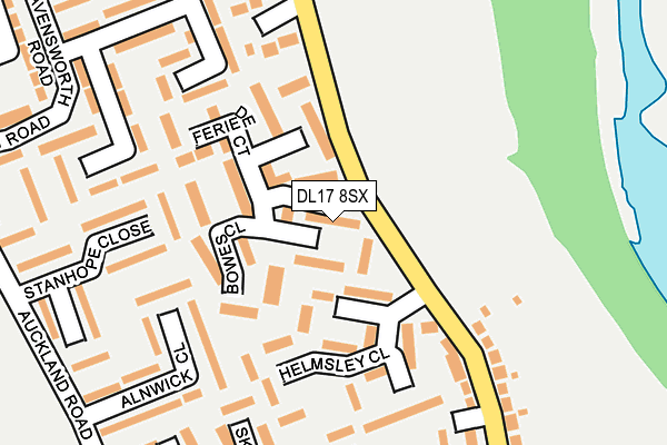 DL17 8SX map - OS OpenMap – Local (Ordnance Survey)