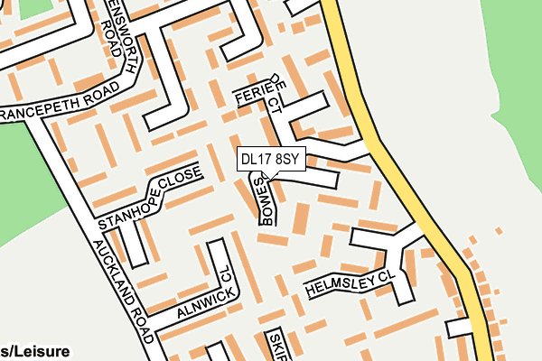 DL17 8SY map - OS OpenMap – Local (Ordnance Survey)