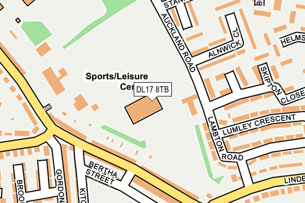 DL17 8TB map - OS OpenMap – Local (Ordnance Survey)