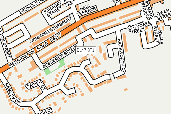 DL17 8TJ map - OS OpenMap – Local (Ordnance Survey)