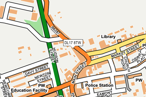 DL17 8TW map - OS OpenMap – Local (Ordnance Survey)