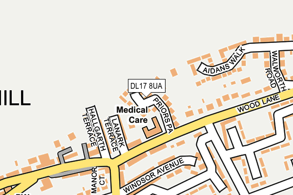 DL17 8UA map - OS OpenMap – Local (Ordnance Survey)