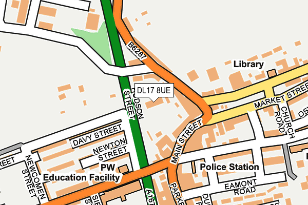 DL17 8UE map - OS OpenMap – Local (Ordnance Survey)