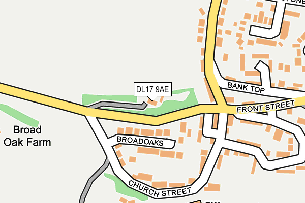 DL17 9AE map - OS OpenMap – Local (Ordnance Survey)
