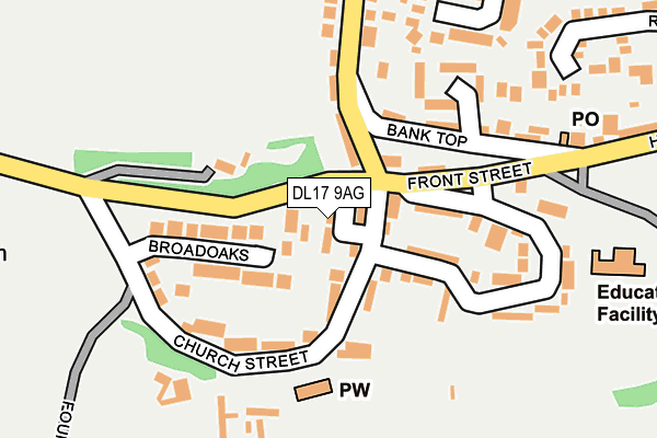 DL17 9AG map - OS OpenMap – Local (Ordnance Survey)