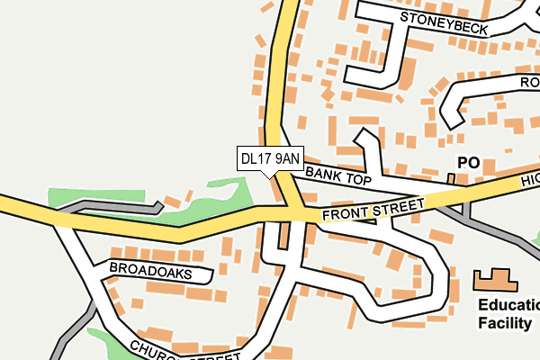 DL17 9AN map - OS OpenMap – Local (Ordnance Survey)