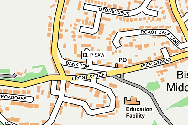 DL17 9AW map - OS OpenMap – Local (Ordnance Survey)