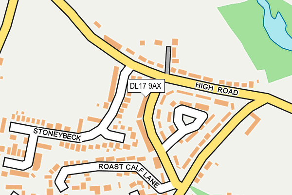 DL17 9AX map - OS OpenMap – Local (Ordnance Survey)
