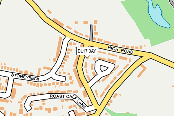 DL17 9AY map - OS OpenMap – Local (Ordnance Survey)