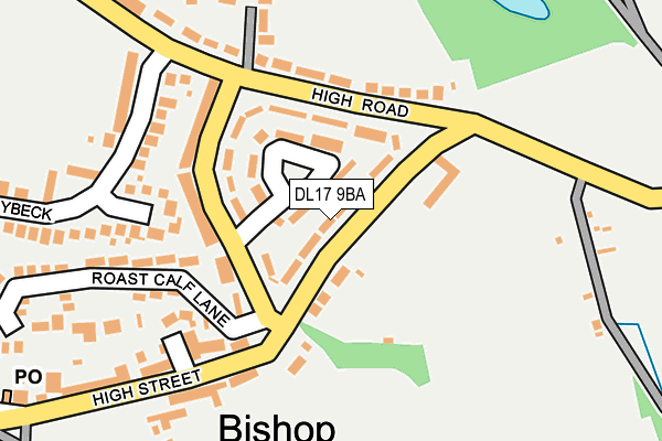 DL17 9BA map - OS OpenMap – Local (Ordnance Survey)