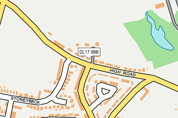 DL17 9BB map - OS OpenMap – Local (Ordnance Survey)