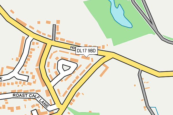 DL17 9BD map - OS OpenMap – Local (Ordnance Survey)