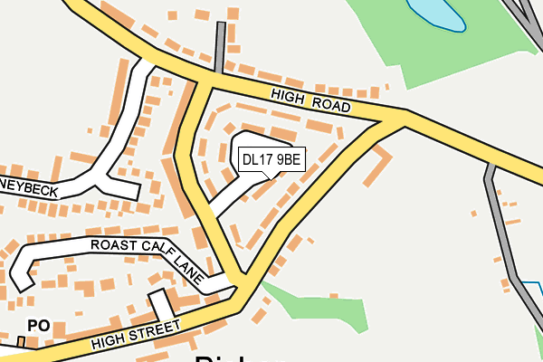 DL17 9BE map - OS OpenMap – Local (Ordnance Survey)