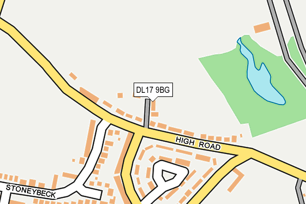 DL17 9BG map - OS OpenMap – Local (Ordnance Survey)
