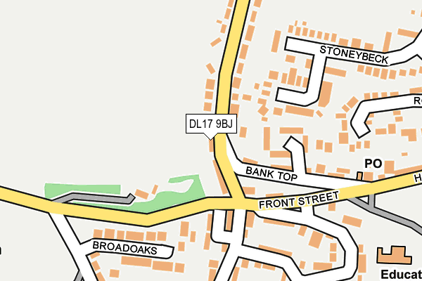 DL17 9BJ map - OS OpenMap – Local (Ordnance Survey)