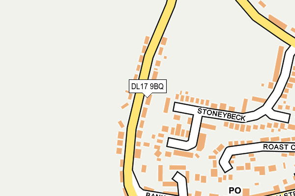 DL17 9BQ map - OS OpenMap – Local (Ordnance Survey)