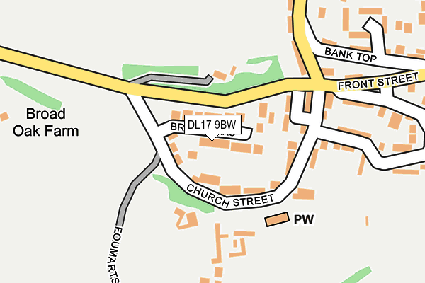 DL17 9BW map - OS OpenMap – Local (Ordnance Survey)