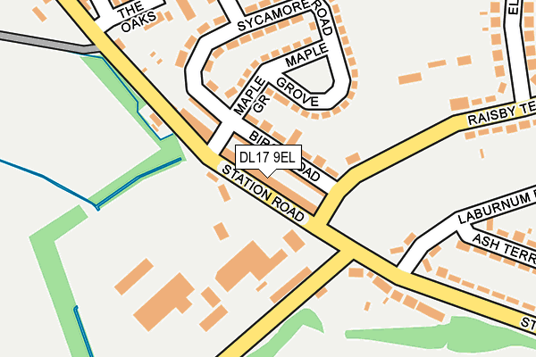 DL17 9EL map - OS OpenMap – Local (Ordnance Survey)