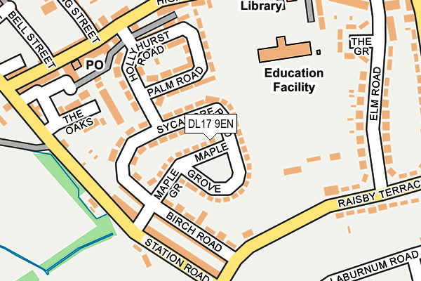 DL17 9EN map - OS OpenMap – Local (Ordnance Survey)