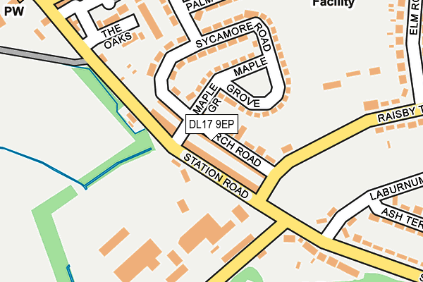 DL17 9EP map - OS OpenMap – Local (Ordnance Survey)