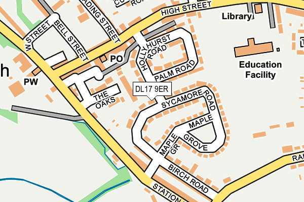 DL17 9ER map - OS OpenMap – Local (Ordnance Survey)