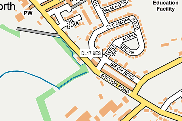 DL17 9ES map - OS OpenMap – Local (Ordnance Survey)