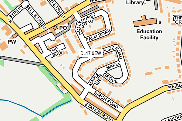 DL17 9EW map - OS OpenMap – Local (Ordnance Survey)