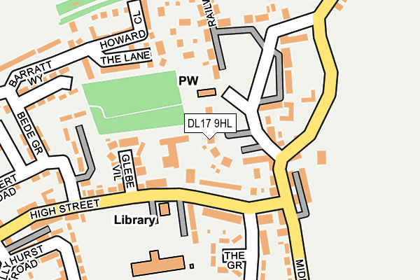 DL17 9HL map - OS OpenMap – Local (Ordnance Survey)