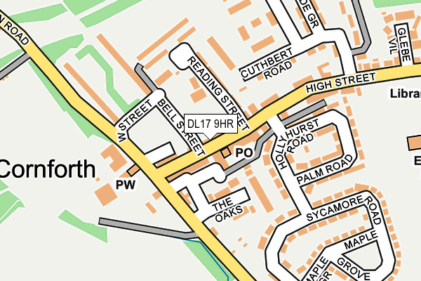 DL17 9HR map - OS OpenMap – Local (Ordnance Survey)