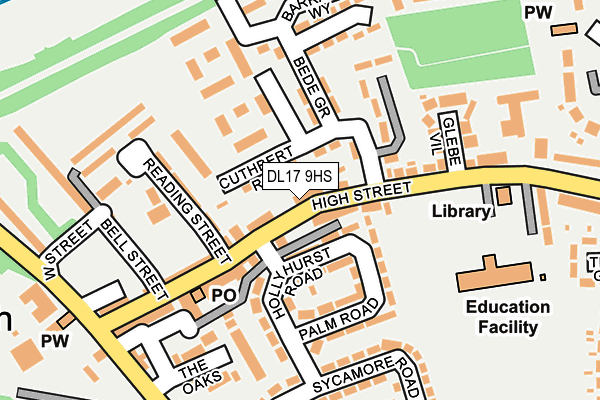 DL17 9HS map - OS OpenMap – Local (Ordnance Survey)