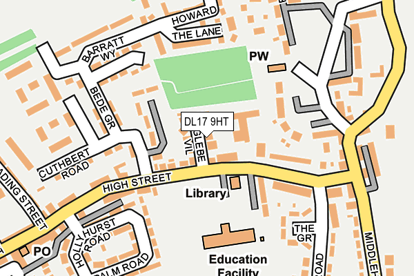 DL17 9HT map - OS OpenMap – Local (Ordnance Survey)