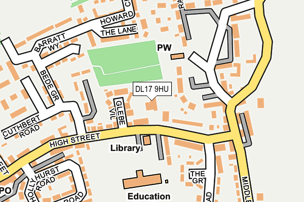 DL17 9HU map - OS OpenMap – Local (Ordnance Survey)