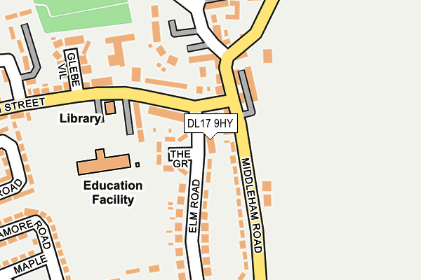 DL17 9HY map - OS OpenMap – Local (Ordnance Survey)