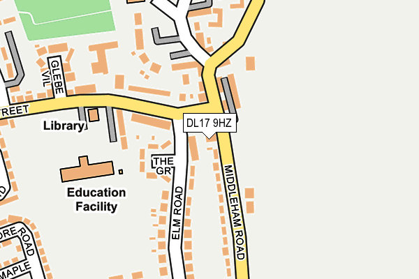 DL17 9HZ map - OS OpenMap – Local (Ordnance Survey)