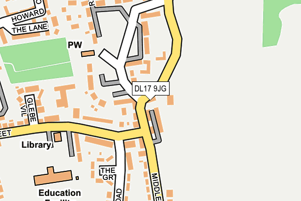 DL17 9JG map - OS OpenMap – Local (Ordnance Survey)
