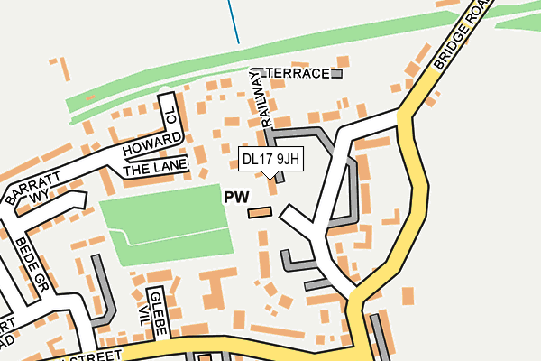 DL17 9JH map - OS OpenMap – Local (Ordnance Survey)