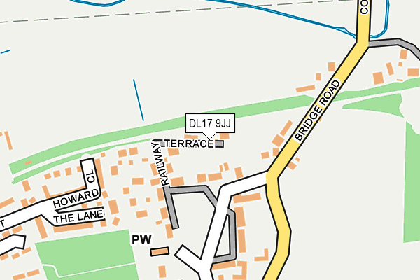 DL17 9JJ map - OS OpenMap – Local (Ordnance Survey)