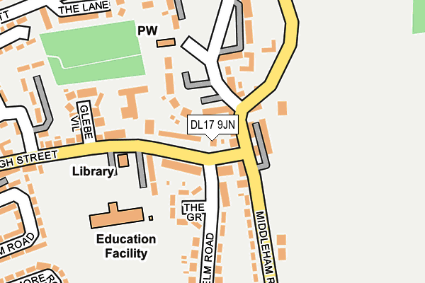DL17 9JN map - OS OpenMap – Local (Ordnance Survey)