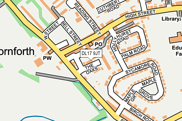 DL17 9JT map - OS OpenMap – Local (Ordnance Survey)
