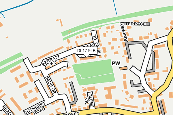 DL17 9LB map - OS OpenMap – Local (Ordnance Survey)