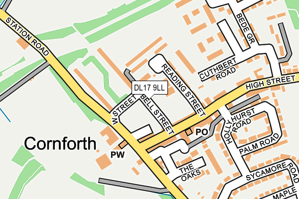 DL17 9LL map - OS OpenMap – Local (Ordnance Survey)