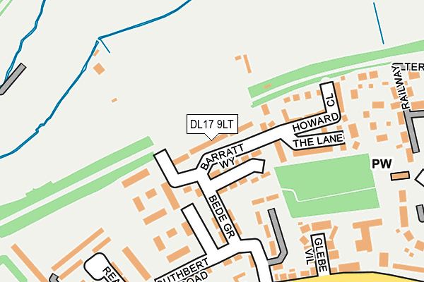 DL17 9LT map - OS OpenMap – Local (Ordnance Survey)