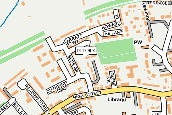 DL17 9LX map - OS OpenMap – Local (Ordnance Survey)