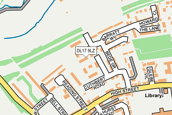 DL17 9LZ map - OS OpenMap – Local (Ordnance Survey)